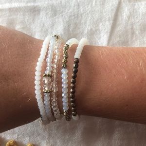 NWOT White Beaded Bracelets